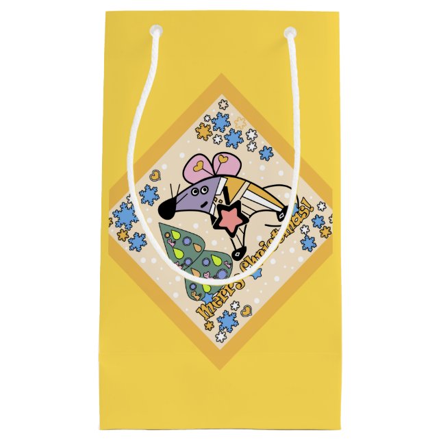 Tecknad för nyårssymbolmus med god jul söt (Framsidan)