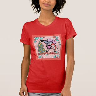 Tecknad för nyårssymbolmus med god jul söt t shirt