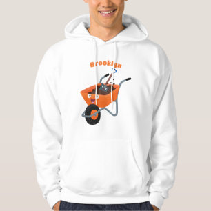 Tecknad för orange av kåpa i i Cute lycklig Hoodie