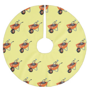 Tecknad för orange av kåpa i i Cute lycklig Julgransmatta Borstad Polyester