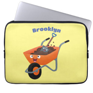 Tecknad för orange av kåpa i i Cute lycklig Laptop Fodral