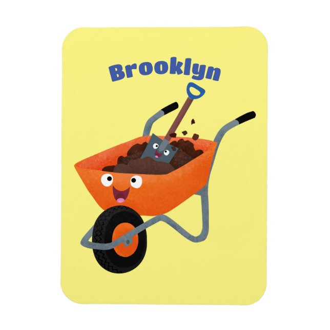 Tecknad för orange av kåpa i  i Cute lycklig Magnet (Vertikal)
