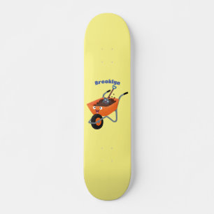 Tecknad för orange av kåpa i i Cute lycklig Mini Skateboard Bräda 18,5 Cm