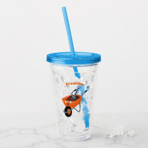 Tecknad för orange av kåpa i i Cute lycklig Take Away Mugg