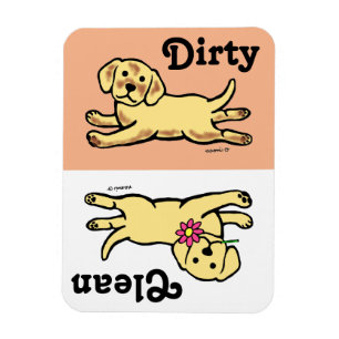 Tecknad för oskyldig Gult Labrador Puppy Magnet