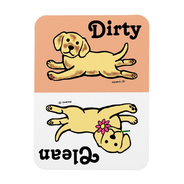 Tecknad för oskyldig Gult Labrador Puppy Magnet (Vertikal)