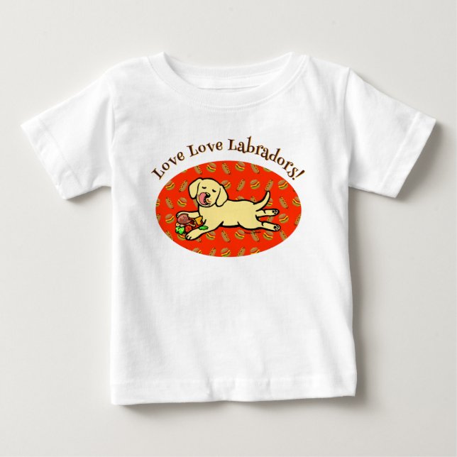 Tecknad för oskyldig Gult Labrador Puppy Tröja (Framsida)
