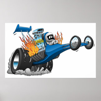 Tecknad för översta bränsledragster poster