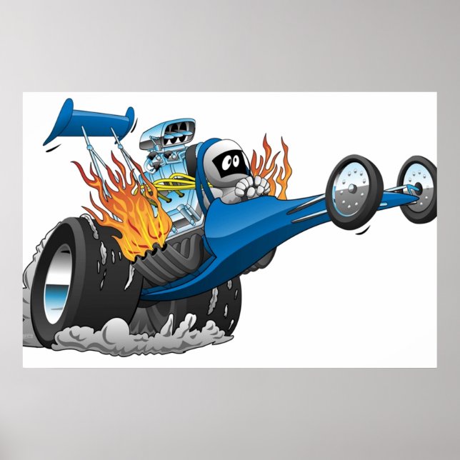 Tecknad för översta bränsledragster poster (Framsidan)