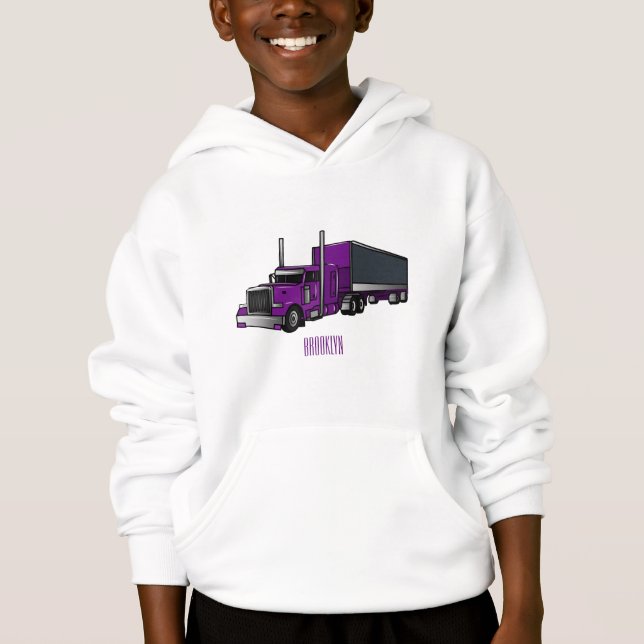 Tecknad för påhängsvagn lastbil t shirt (Framsida)