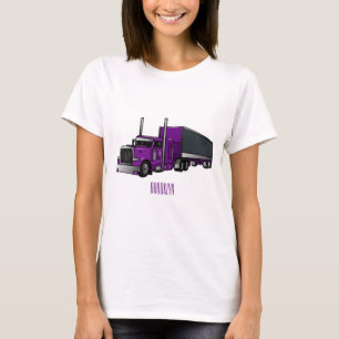 Tecknad för påhängsvagn lastbil t shirt