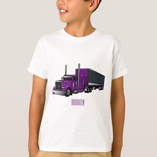 Tecknad för påhängsvagn lastbil t shirt (Framsida)