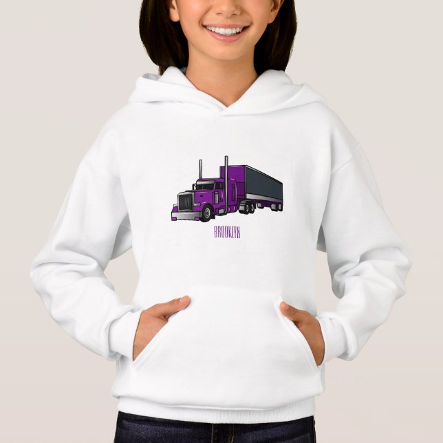 Tecknad för påhängsvagn lastbil t shirt (Framsida)