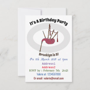 Tecknad för påsar inbjudningar