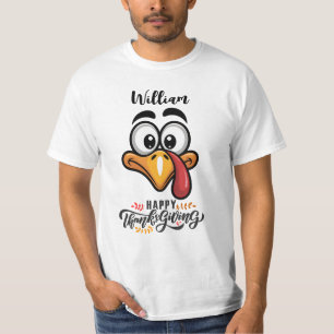 Tecknad för Personligen Ansikte i Turkiet T Shirt