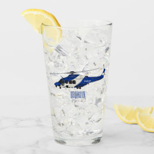 Tecknad för polishelikopter glaskopp