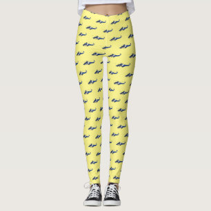 Tecknad för polishelikopter leggings