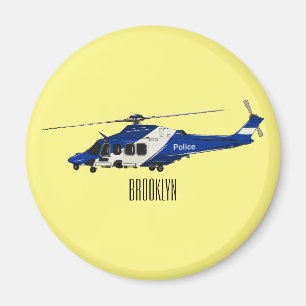 Tecknad för polishelikopter magnet