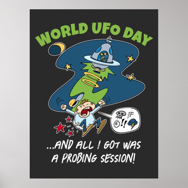 Tecknad för populär UFO-dagarssession (World UFO D Poster (Framsidan)