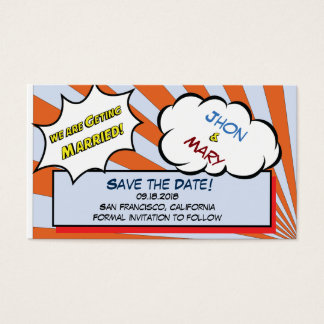 Tecknad för popup-fönster stil Spara datum Visitkort