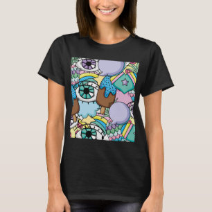 Tecknad för popup-konturbakgrund t shirt