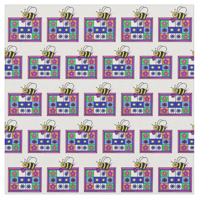Tecknad för Quilting Bee Tyg (Närbild)