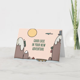 Tecknad för resor i lycka till New Äventyr Kort