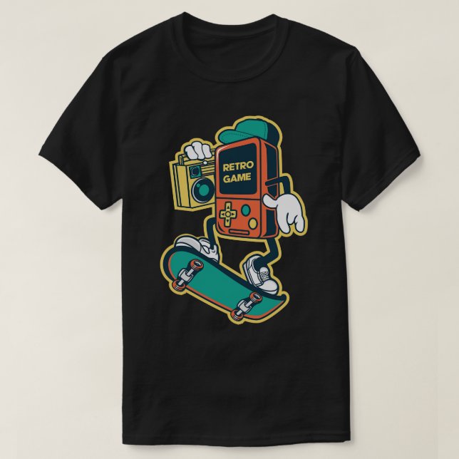 TECKNAD FÖR RETRO-GAME T SHIRT (Design framsida)