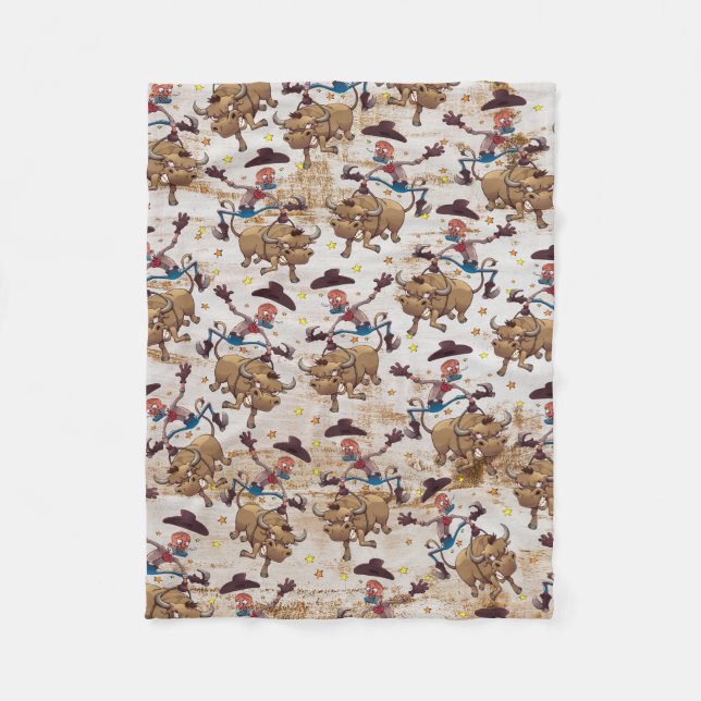 Tecknad för ridning för RodeoCowboytjur all över - Fleecefilt (Framsidan)