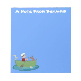 Tecknad för roddbåtsfartyg och hund anteckningsblock