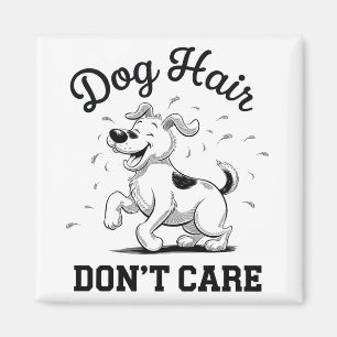 tecknad för Roligten "Hund Hair Don Care" för Djur Magnet