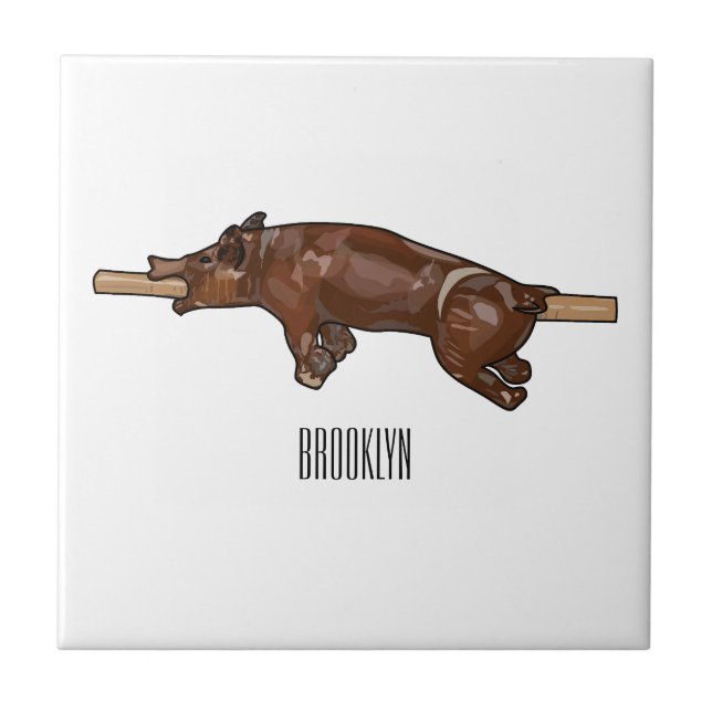 tecknad för rost/rost i gris kakelplatta (Framsidan)