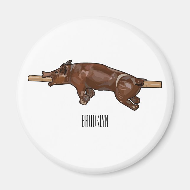 tecknad för rost/rost i gris magnet (Framsidan)