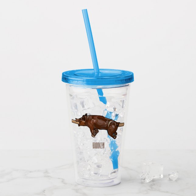 tecknad för rost/rost i gris take away mugg (Framsida Ice)