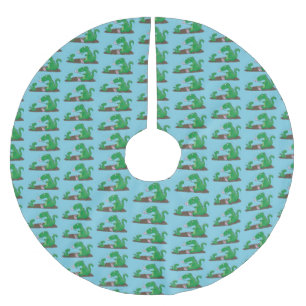 Tecknad för rostning av marshmallow för Cute-draka Julgransmatta Borstad Polyester