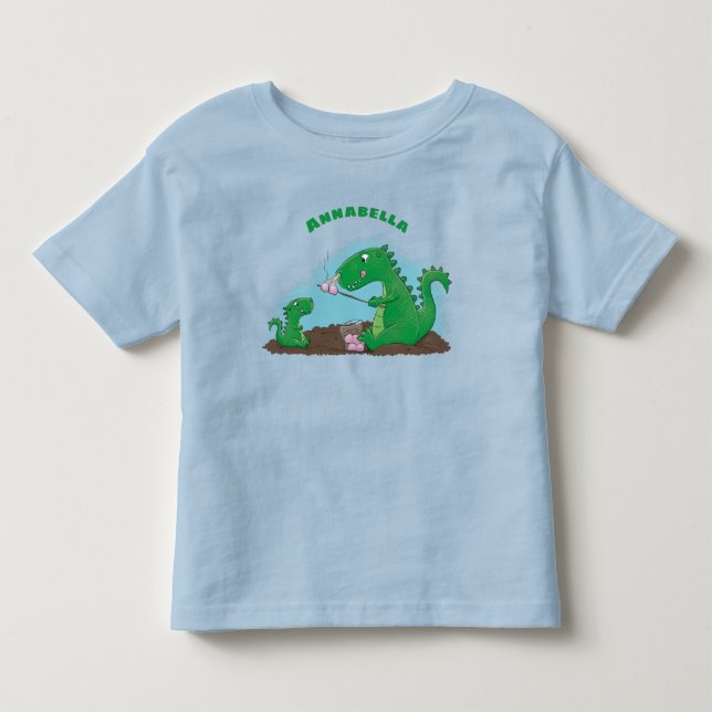 Tecknad för rostning av marshmallow för Cute-draka T Shirt (Framsida)