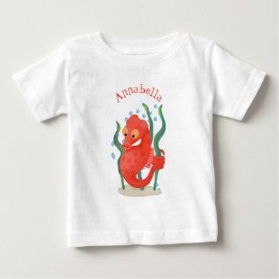 Tecknad för ruterröd pygmy-sjöhäst t shirt