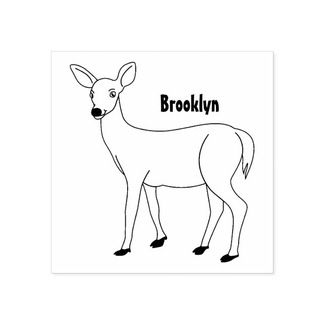 Tecknad för rutnätsfläckad hjort stämpel (Tryck)