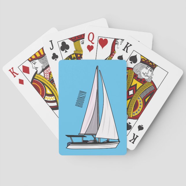 Tecknad för segelbåt casinokort (Baksidan)