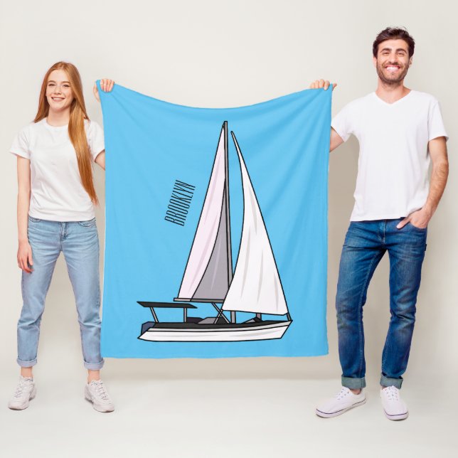Tecknad för segelbåt fleecefilt (På plats)