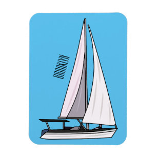 Tecknad för segelbåt magnet