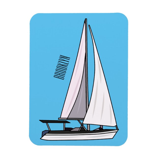 Tecknad för segelbåt magnet (Vertikal)