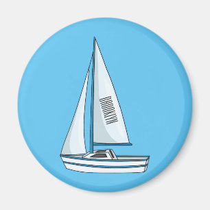Tecknad för segelbåt magnet