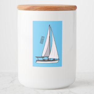 Tecknad för segelbåt mat etikett