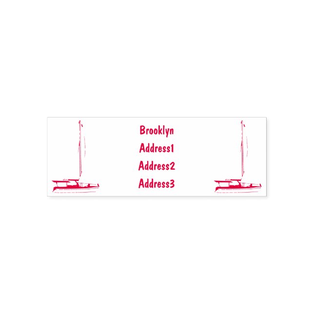 Tecknad för segelbåt självfärgande stämpel (Design)