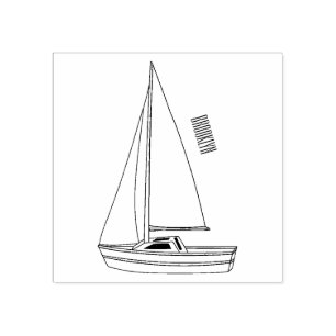 Tecknad för segelbåt stämpel