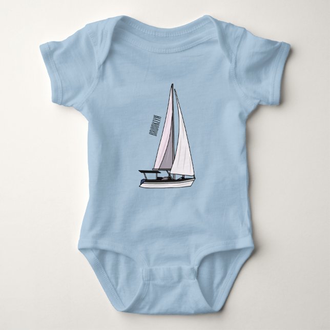Tecknad för segelbåt t shirt (Framsida)