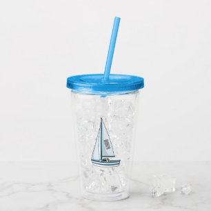 Tecknad för segelbåt take away mugg