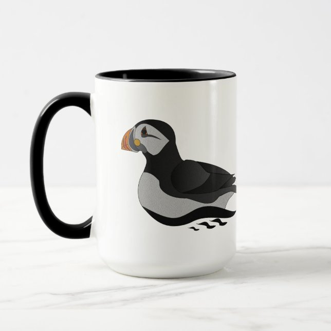 Tecknad för skadlig atlantisk Puffin Swimming Mugg (Vänster)