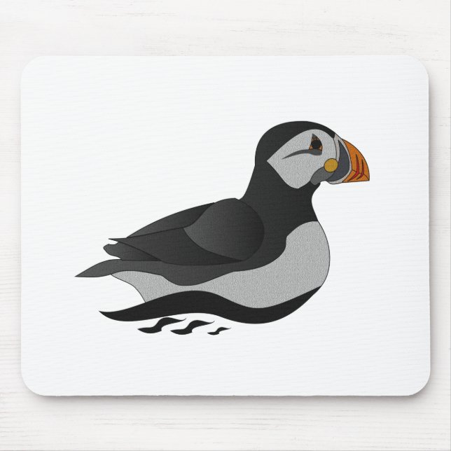 Tecknad för skadlig atlantisk Puffin Swimming Musmatta (Framsidan)
